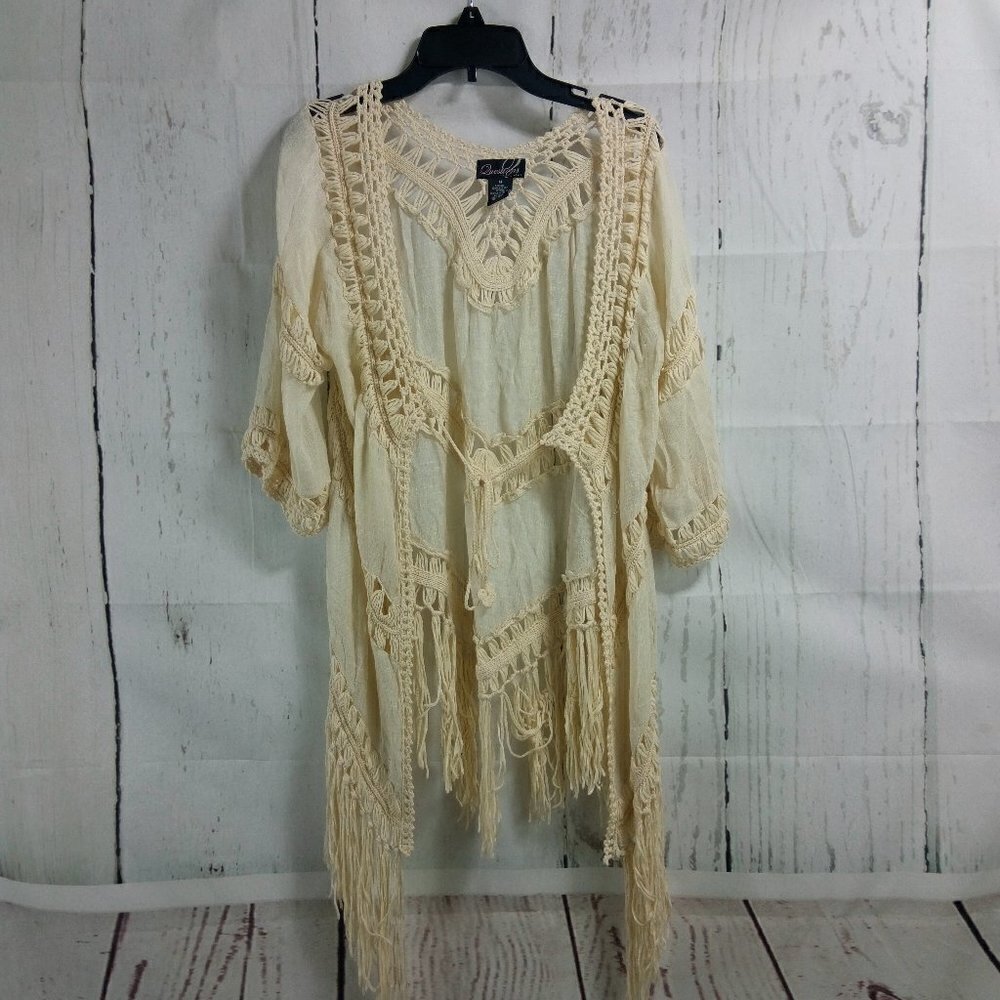 Questions Ivory Crochet Cardigan